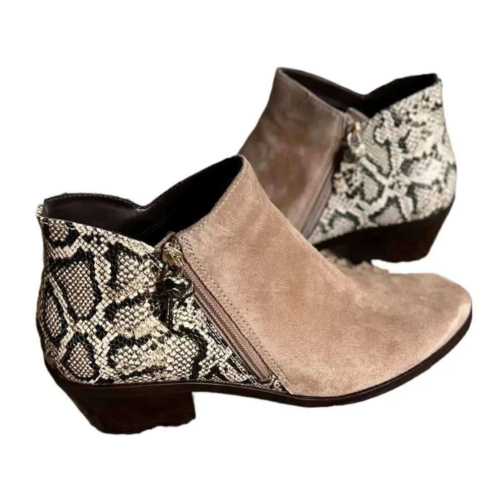 Cole Haan Gracy Bootie Snakeskin Suede Size 8.5